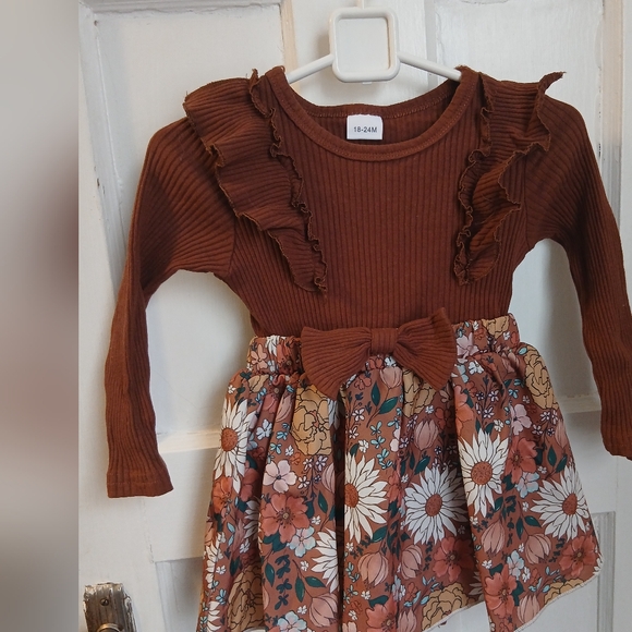 Other - 2/$14 18-24m Dress Onesie Bodysuit Girls Clothing Floral Flower Boho Autumn